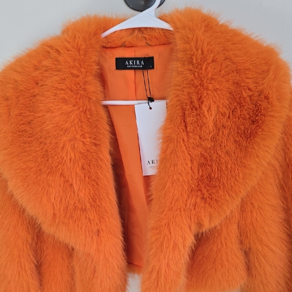 AKIRA Jackets & Blazers - AKIRA Vibrant Orange Teddy Jacket